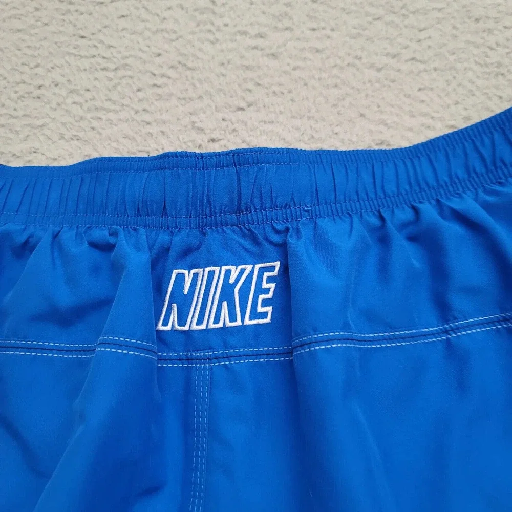 Nike‎ Shorts Mens XXL Blue Lined Swim Shorts Logo Beach Swim Drawstring Outdoors